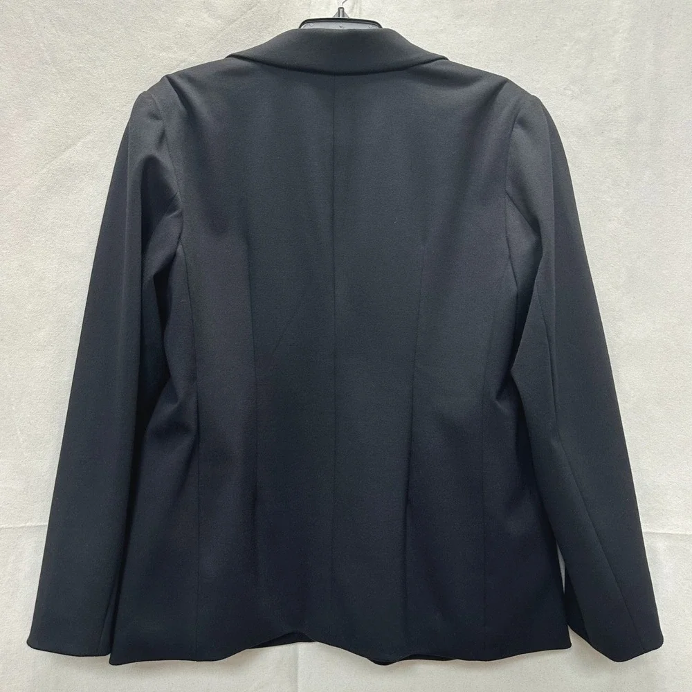 Coldwater Creek Minimalist Black Ponte Shaped Blazer Sz 16 Academia Office NWT